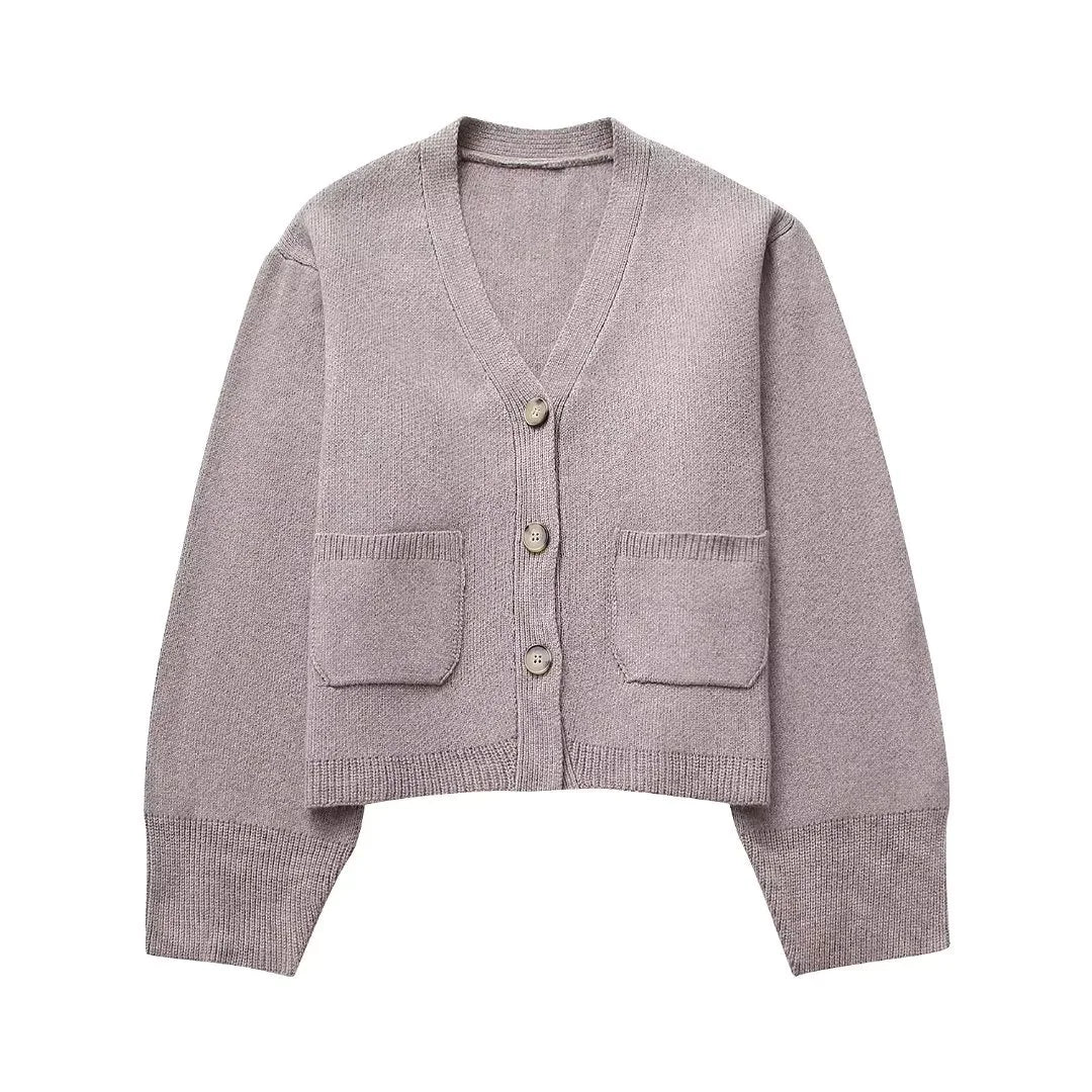 Women's Chic V-Neck Button-Up Knitted Cardigan