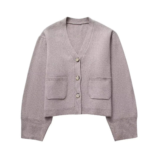 Women's Chic V-Neck Button-Up Knitted Cardigan