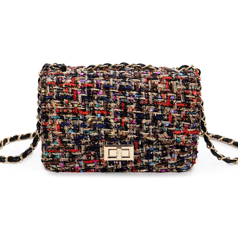 Fashionable Women's Small Square Shoulder Bag with Chain